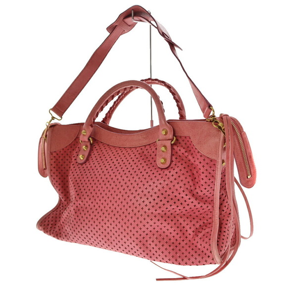 Balenciaga Handbag City Bag The Shoulder Leather Pink - Picture 1 of 16